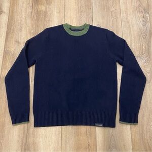 Y2K! 🌟ABERCROMBIE & FITCH🌟 MENS WOOL CREWNECK SWEATER HEATHER NAVY SZ M